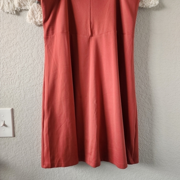 Girlfriend Collective Naomi Tennis Dress Halter Neck In Lava Orange Yoga Run 3X - Picture 6 of 10